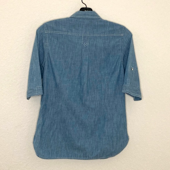 Equipment Short Sleeve Chambray Denim Button Down Shirt XS - Picture 2 of 5